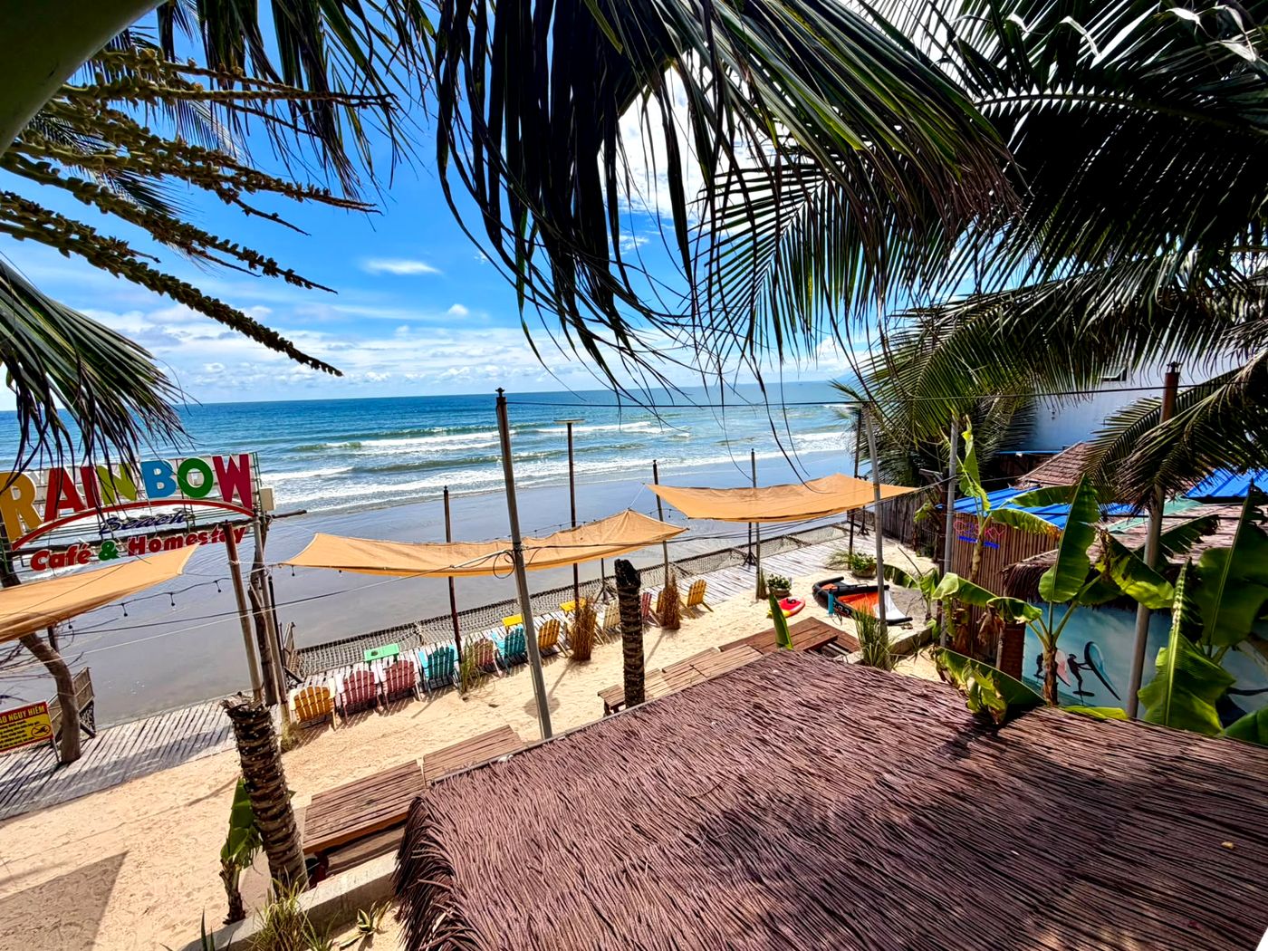 View from the C2SKY Wingfoil Center at Rainbow Beach down to the sea